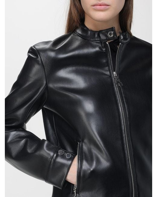 Patrizia Pepe Black Faux Leather Biker Jacket