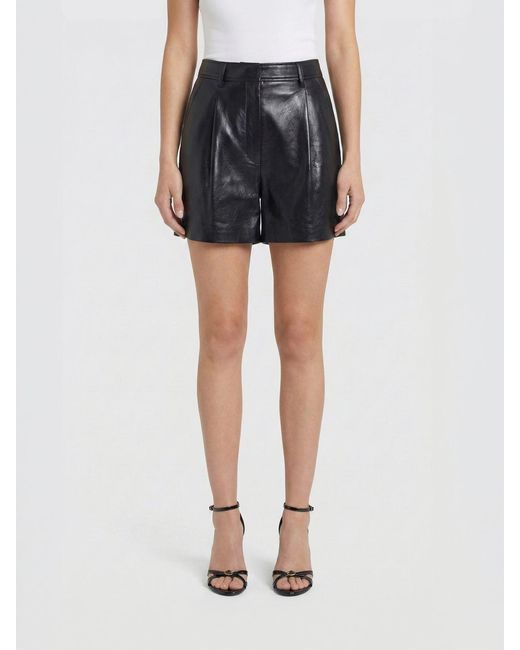 Anine Bing Black Leather Shorts