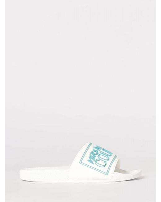 Versace Jeans Couture White Logo Sliders for men
