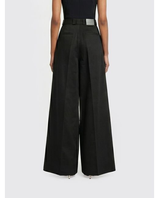 Balenciaga Black Cotton Wide Leg Trousers
