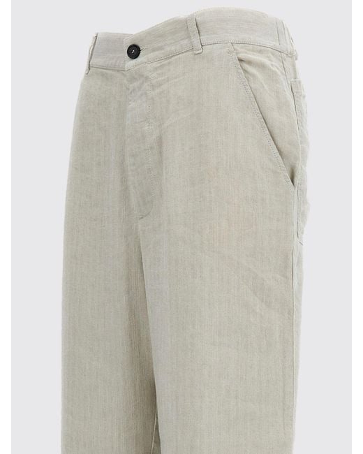 Barena White Wide-Leg Linen Blend Trousers