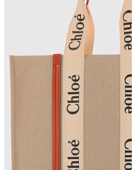 Borsa Woody di Chloé in Natural