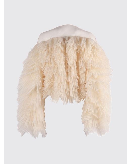 Elisabetta Franchi Natural Tulle And Organza Jacket