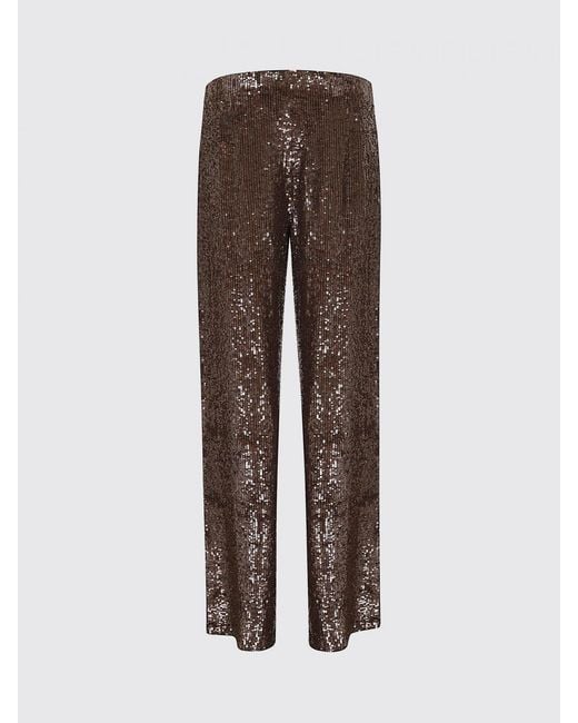 P.A.R.O.S.H. Brown P.A.R.O.S.H. High-Waisted Sequin-Embellished Palazzo Trousers