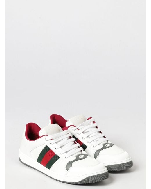 Gucci White Screener Sneakers for men