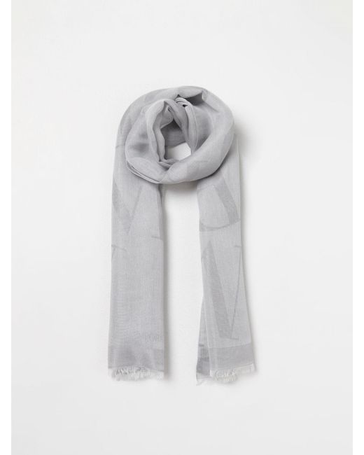 Foulard misto viscosa di Emporio Armani in Gray