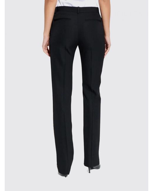 Versace Blue Wool Trousers With Studs And Rhinestones