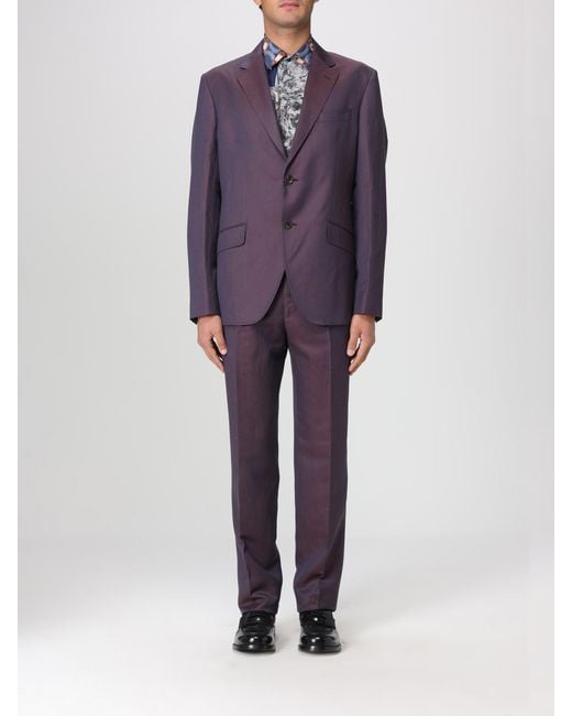 Etro Purple Single-Breasted Suit for men