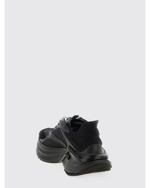 Fendi Black F-Light Leather And Nylon Sneakers