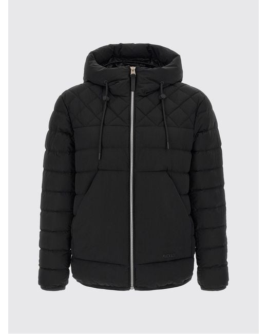 Mackage Blue Short Quilted Recycled Nylon Down Jacket With Hood for men