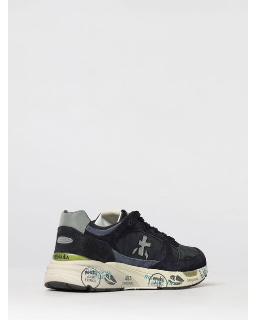 Premiata White Mase Suede And Canvas Sneakers for men