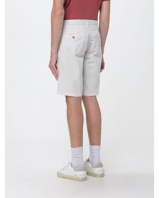 Blauer White Stretch Cotton Chino Shorts for men