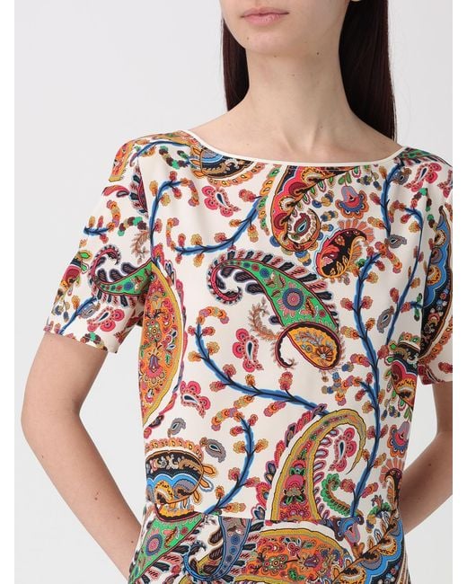 Etro White Printed Jersey Midi Dress