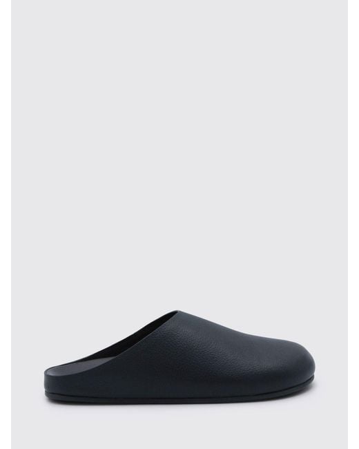 The Row Black Hudson Natural Grain Leather Mules
