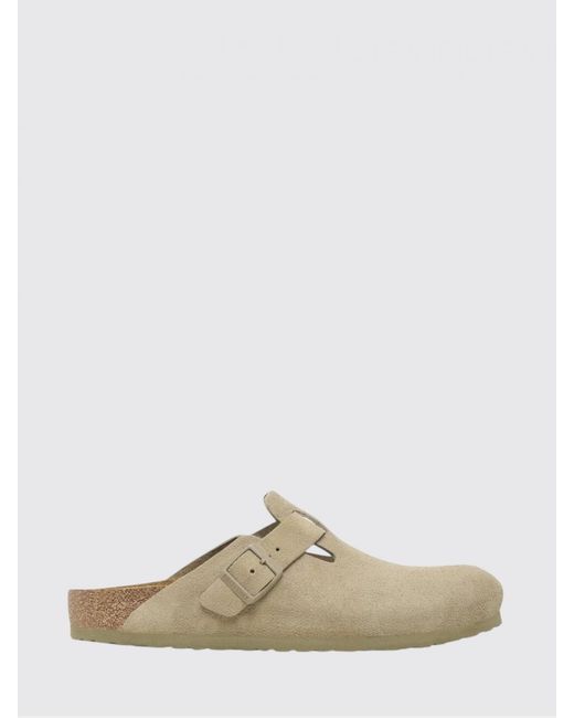Birkenstock White Boston Suede Mules for men