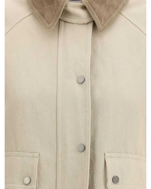Brunello Cucinelli Natural Cotton And Linen Jacket