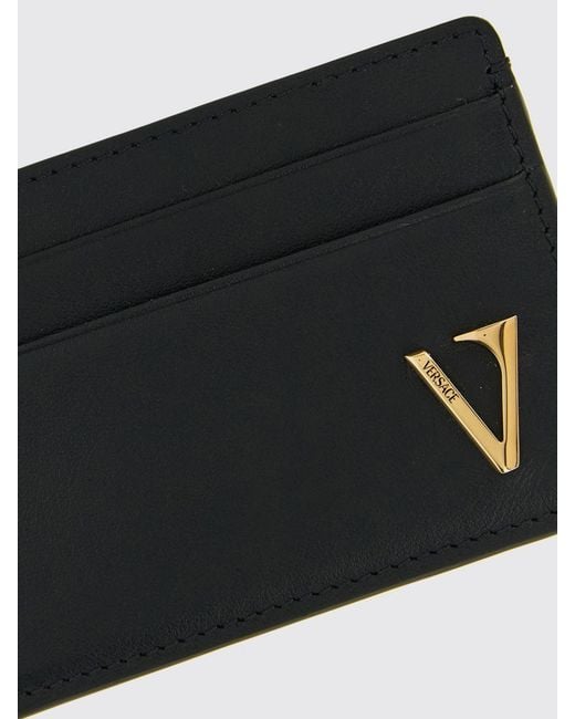 Versace White Leather Credit Card Holder for men