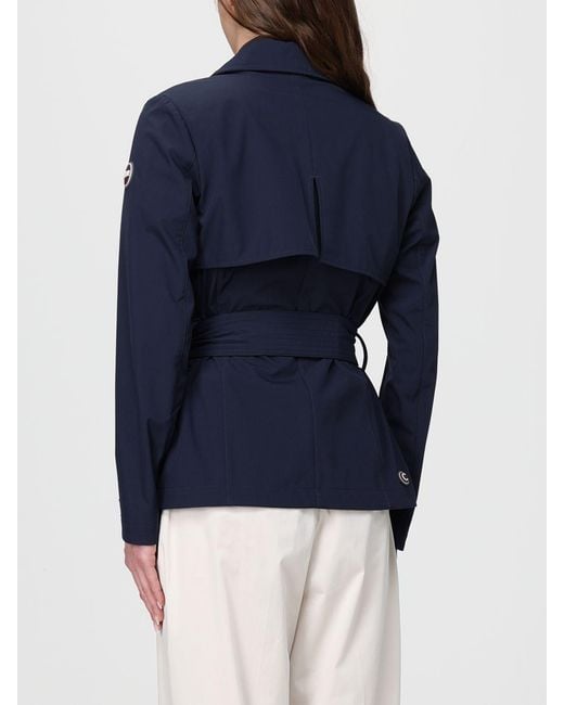 Colmar Blue Double-Breasted Polyester Trench Coat