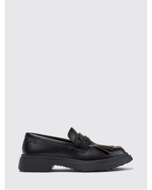 Camper White Twins Leather Loafers With Fringes And Tassels