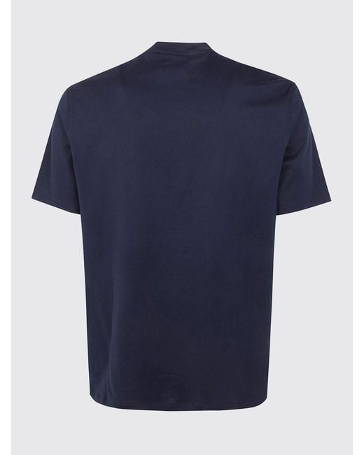Emporio Armani Blue Basic Cotton T-Shirt With Eagle for men