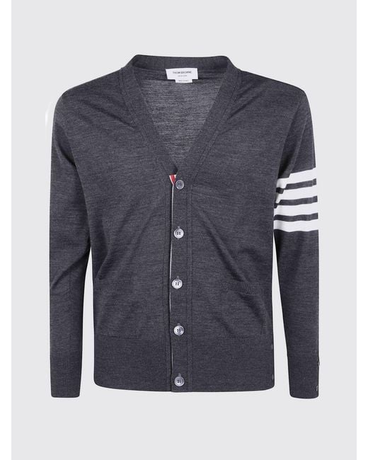 Thom Browne Blue Virgin Wool Cardigan for men