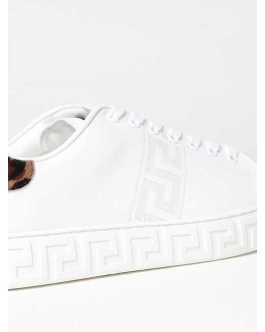 Versace White Chic Greek Sneakers For