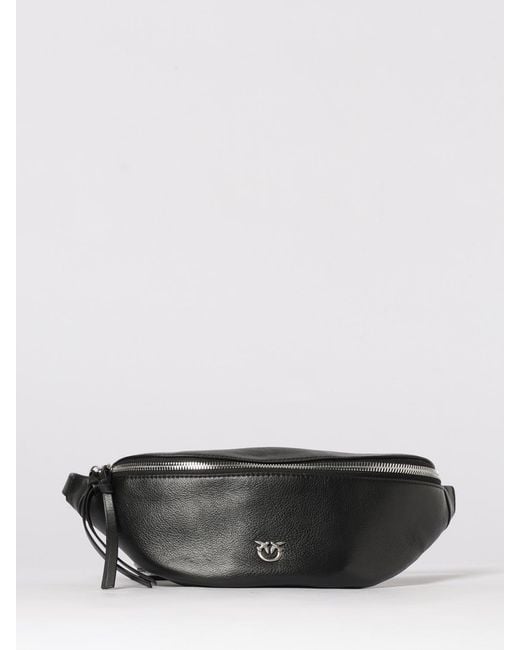 Pinko Gray New Biker Small Leather Belt Bag