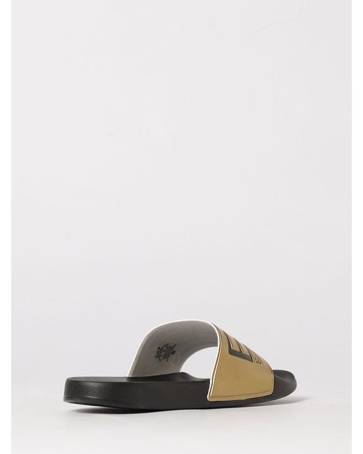 EA7 Metallic Rubber Sliders With Logo Print for men