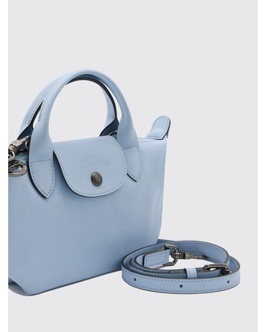 Longchamp Blue Le Pliage Xtra Leather Handbag With Removable Strap
