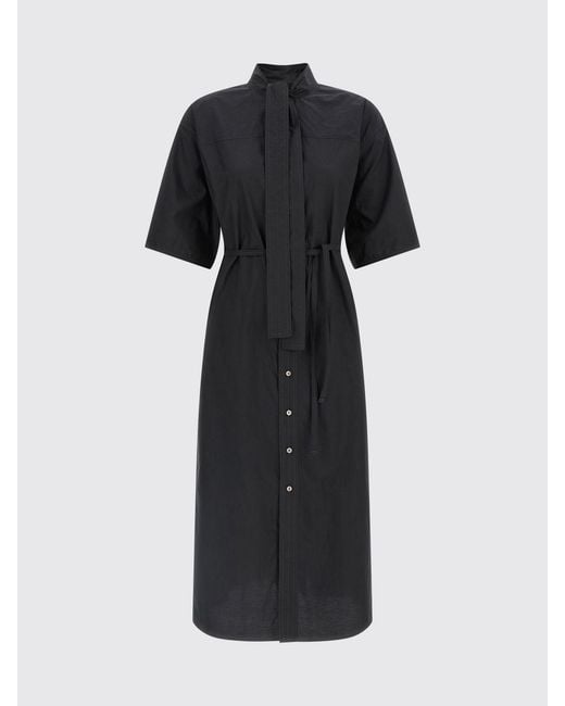 Lemaire Black Cotton And Silk Chemisier Dress