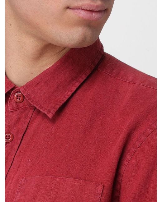 Blauer Red Linen Casual Shirt for men