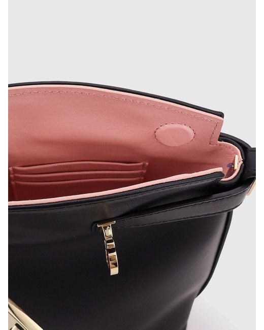 Ferragamo Black Mini Calfskin Leather Bucket Bag With Gancini Logo