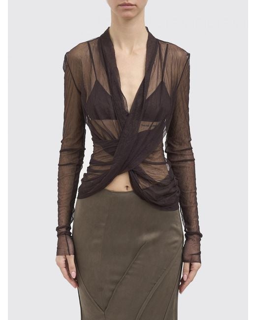 Yehuafan Brown Polyamide Top