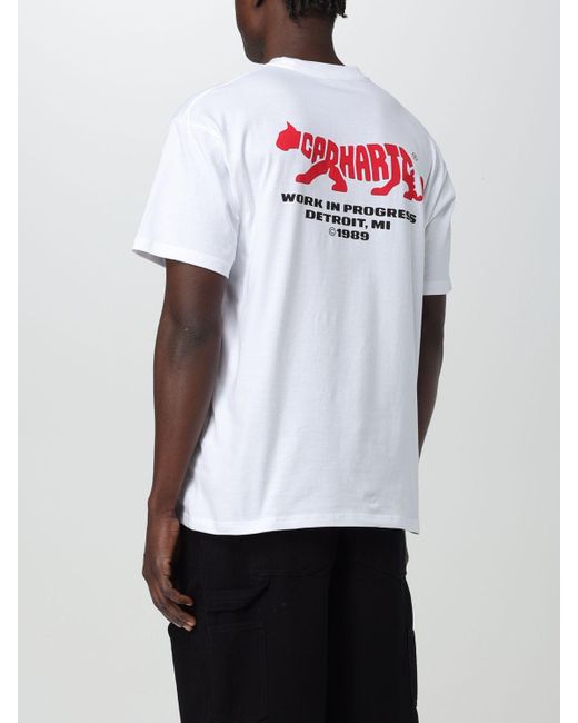 T-shirt con mini logo di Carhartt in White da Uomo