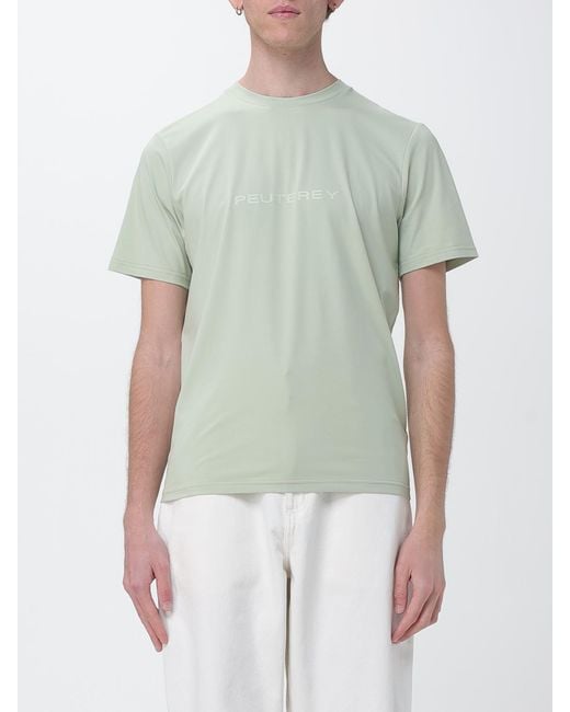 Peuterey Green Cotton Blend T-Shirt With Logo for men