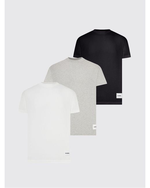 Jil Sander Black Set Of 3 Basic Cotton T-Shirts for men