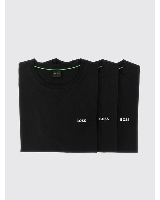 Boss Black Set Of Three Cotton Logo T-Shirts for men