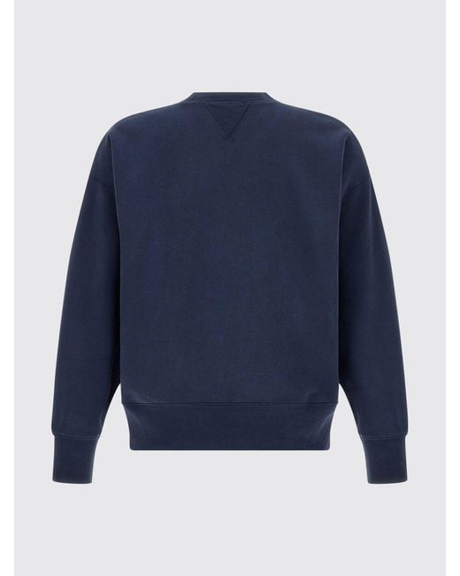 Polo Ralph Lauren Blue Cotton Crewneck Sweatshirt With Contrast Logo Print for men