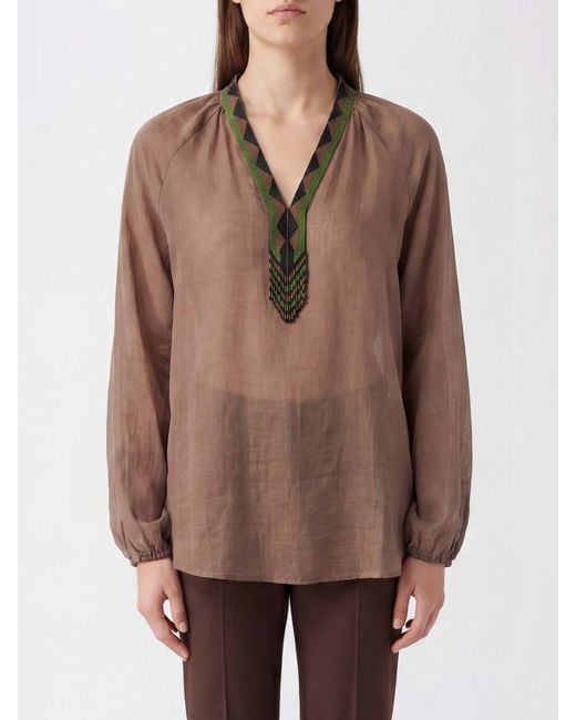 Bazar Deluxe Brown Viscose Blouse