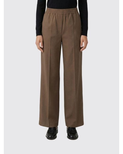 Brunello Cucinelli Brown Wide Leg Poplin Trousers