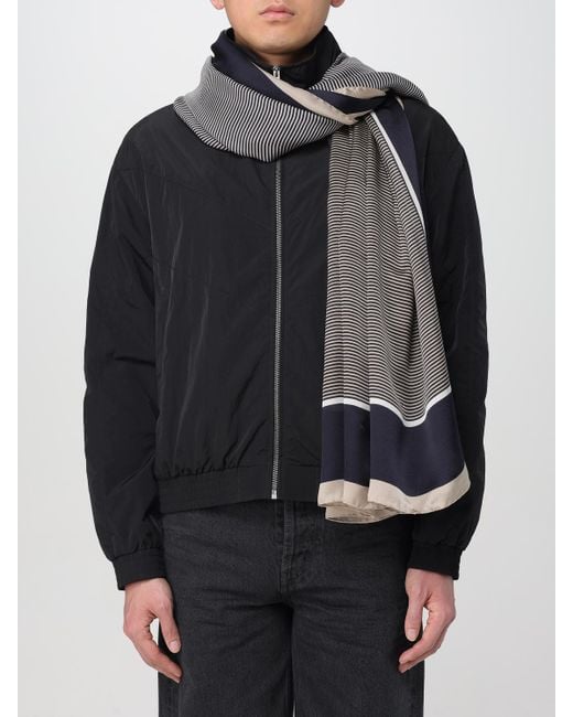 Saint Laurent Black Cassandre Silk Charmeuse Stole for men