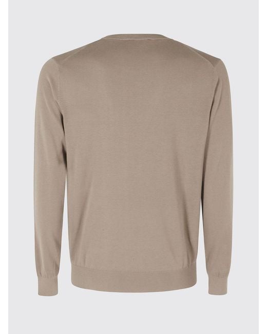 Kangra Blue Long-Sleeved Pure Cotton Crewneck Sweater for men