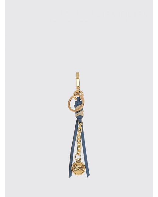 Etro White Leather Keychain