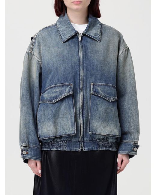 MM6 by Maison Margiela Blue Cotton Denim Bomber Jacket