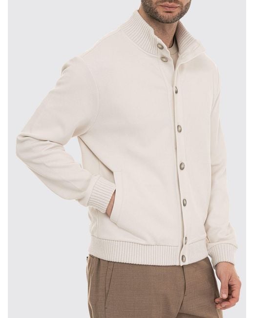 Fay Natural Cotton Blend Cardigan for men