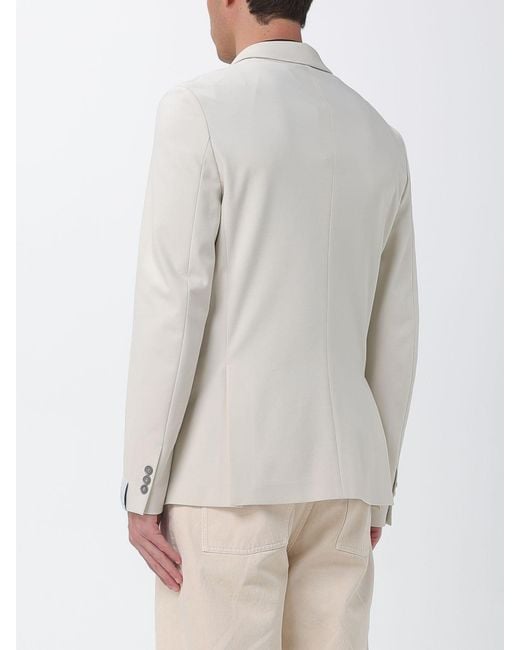Paolo Pecora Natural Wool Blend Double-Breasted Blazer for men