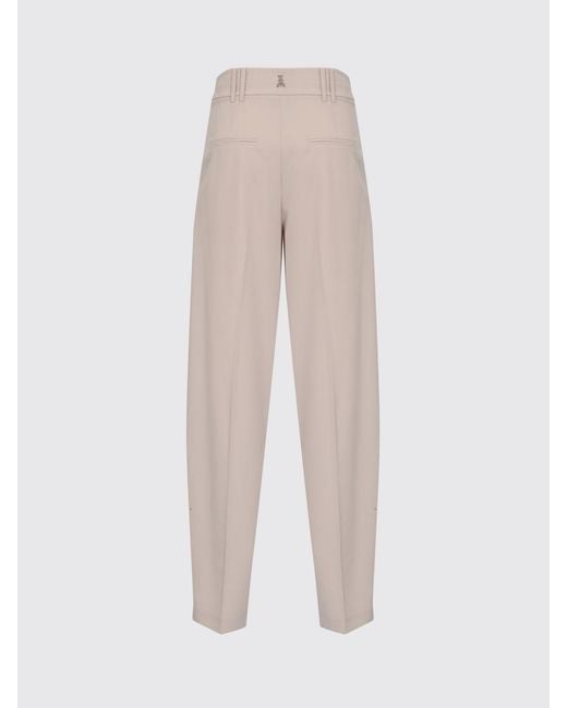 Patrizia Pepe Natural Viscose Blend Wide Leg Pants