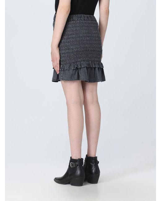Étoile Isabel Marant Skirt In Cotton With Smocking Stitch in Black | Lyst