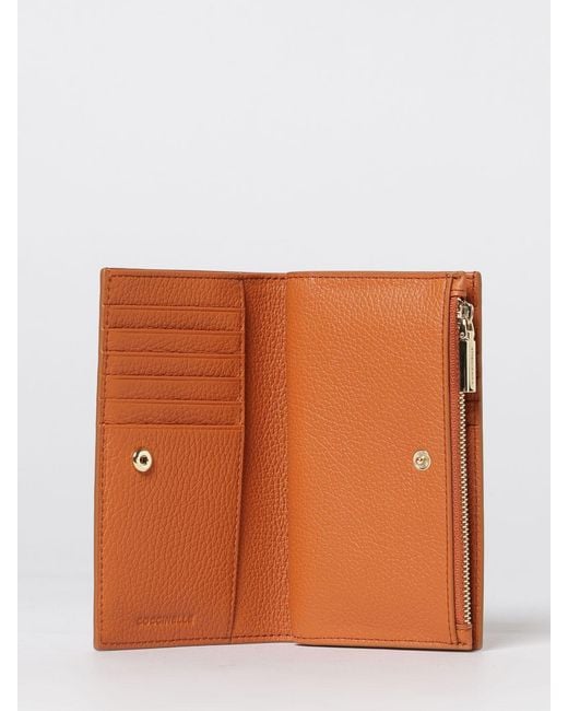 Coccinelle Orange Metallic Soft Hammered Leather Wallet
