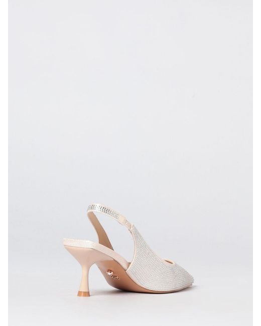 Twentyfourhaitch White Phuket Rhinestone Fabric Slingback